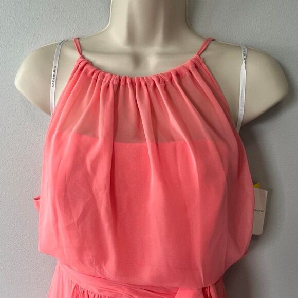 After Six Halter Full Length Lux Chiffon Dress Size 8 NWT - Picture 2 of 10